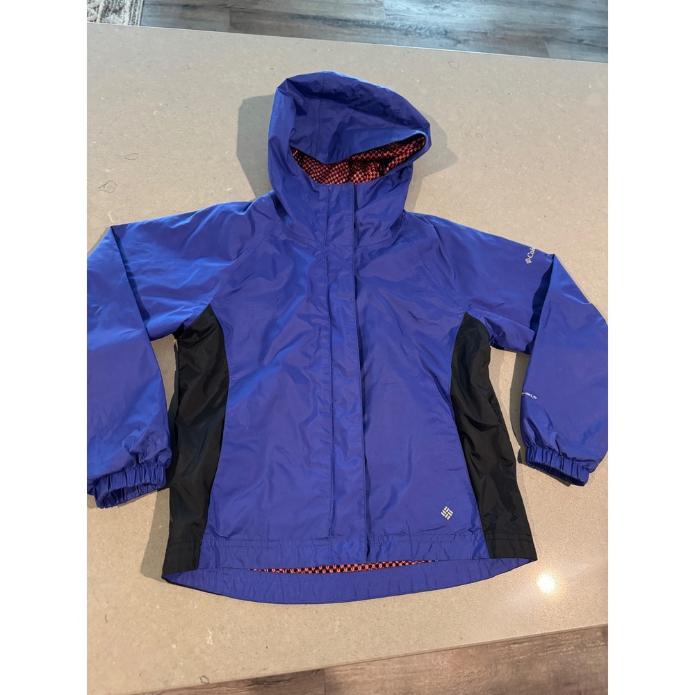 Columbia Kids Blue Black Hooded Jacket Size 7/8‎